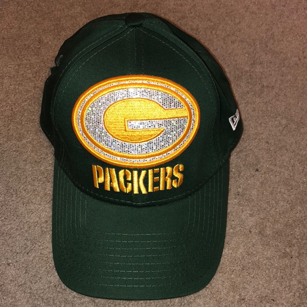 Glitter Green Bay Packers New Era hat, never worn